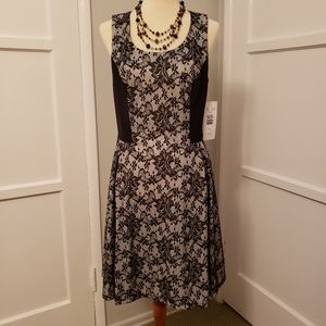 Black Lace Flower Dress
